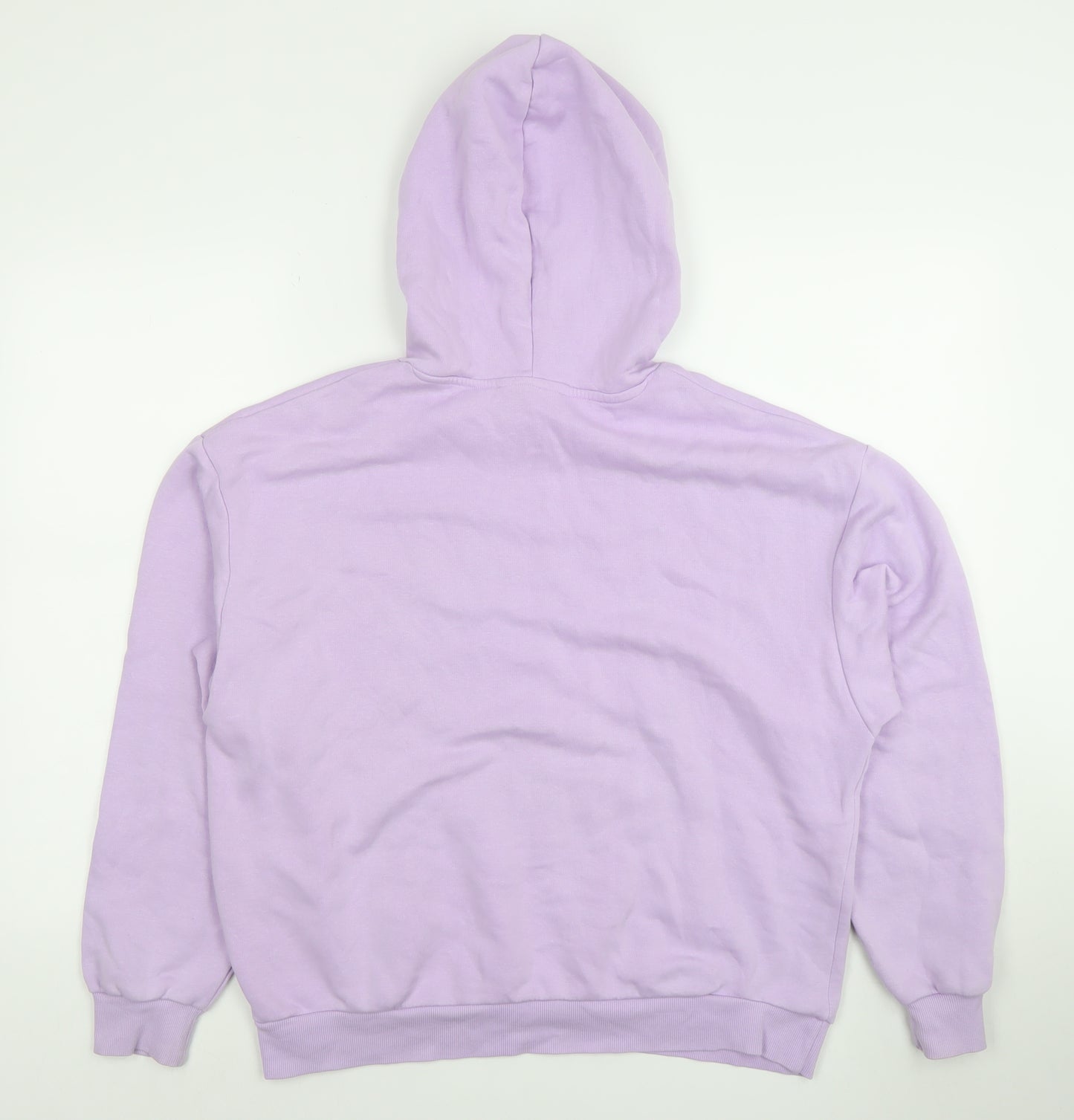 Monki Women Lilac Hoodie Medium Cotton Blend Drawstring Pullover