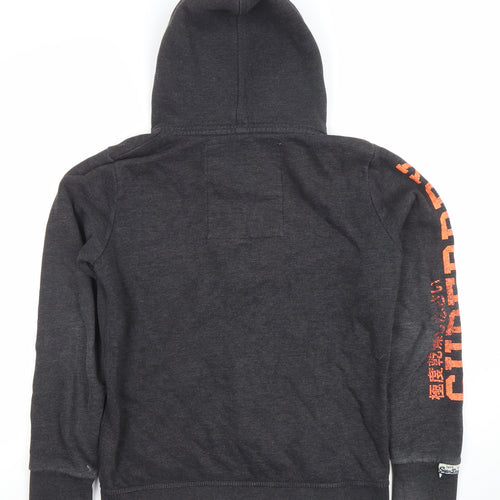 Superdry Men’s Grey Full Zip Hoodie XS Sports Logo Fleece