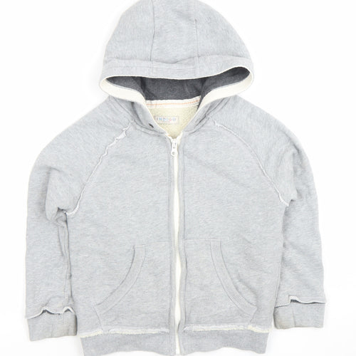 Marks and Spencer Boys Grey Full Zip Hoodie Size 5-6 Years Cotton Blend