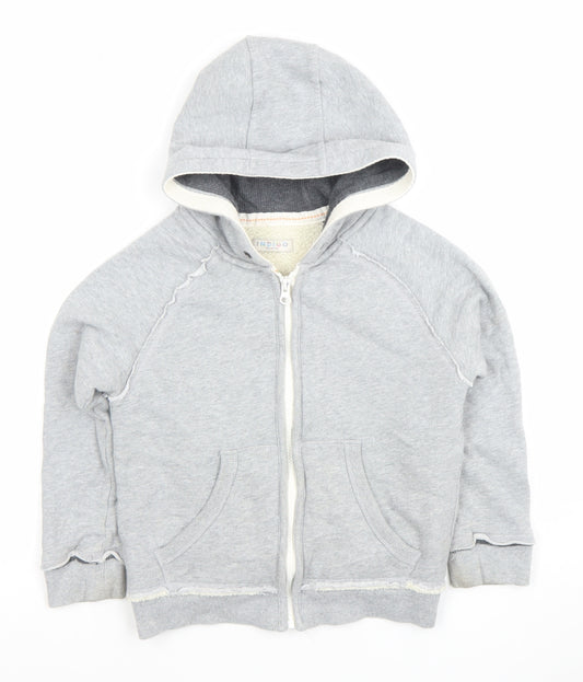 Marks and Spencer Boys Grey Full Zip Hoodie Size 5-6 Years Cotton Blend