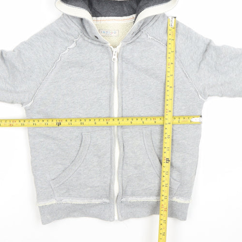 Marks and Spencer Boys Grey Full Zip Hoodie Size 5-6 Years Cotton Blend