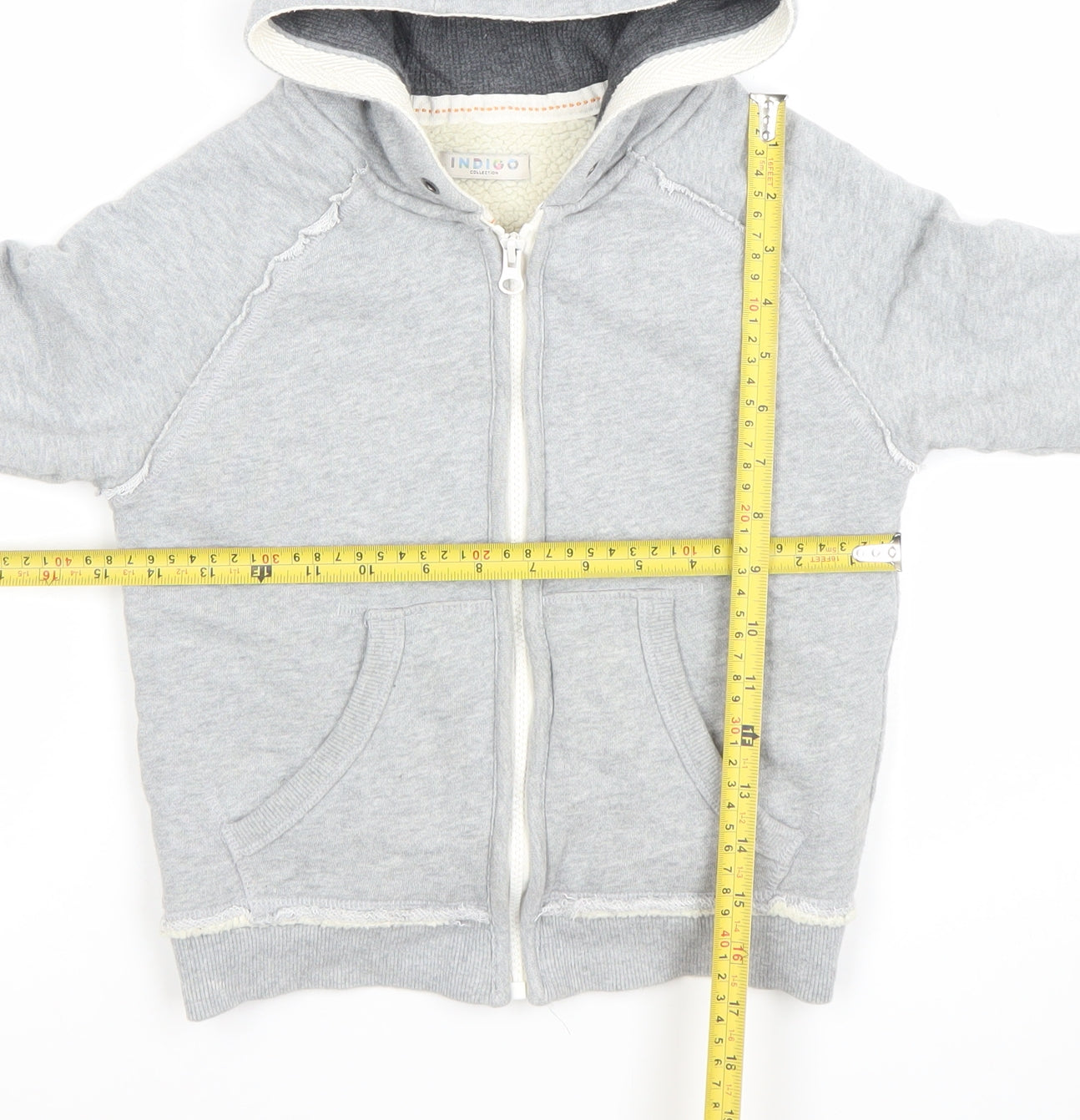 Marks and Spencer Boys Grey Full Zip Hoodie Size 5-6 Years Cotton Blend
