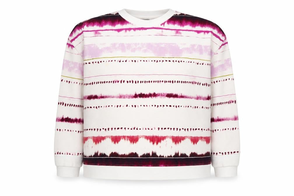 Front view of Whistles Women’s White Multicoloured Tie Dye Pullover Sweatshirt XS