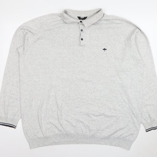 Easy Black Label Men's Grey 2XL Long Sleeve Polo Shirt
