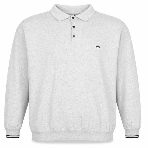 Easy Black Label Men's Grey 2XL Long Sleeve Polo Shirt