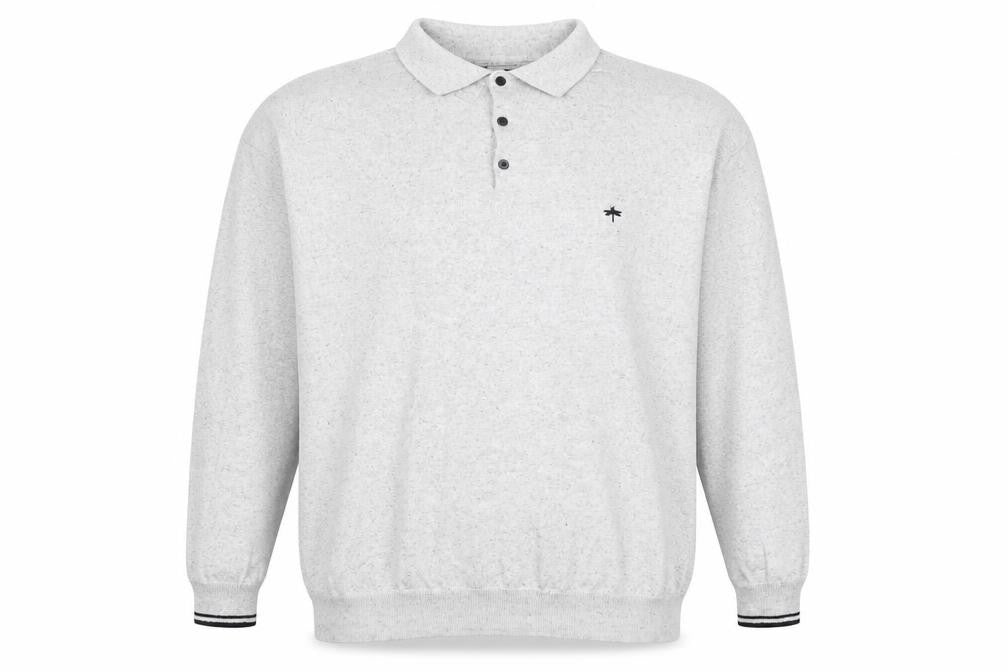 Easy Black Label Men's Grey 2XL Long Sleeve Polo Shirt