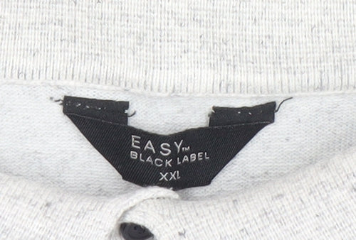Easy Black Label Men's Grey 2XL Long Sleeve Polo Shirt