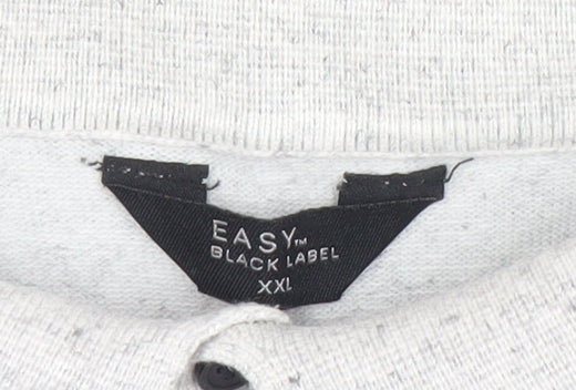 Easy Black Label Men's Grey 2XL Long Sleeve Polo Shirt