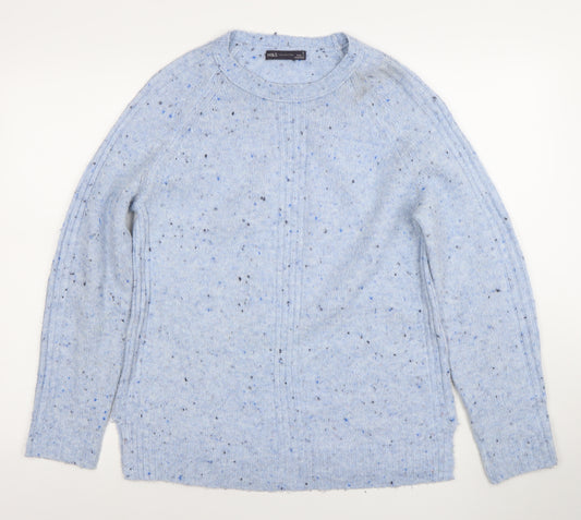 Marks and Spencer Women’s Blue Wool Blend Crew Neck Jumper Size S