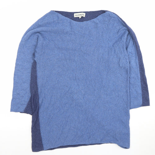 Collezione Gaia Womens Blue Wool Blend Pullover Jumper M Boat Neck