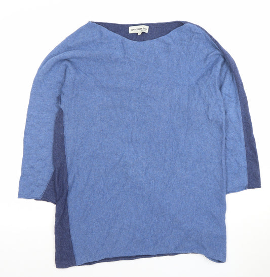 Collezione Gaia Womens Blue Wool Blend Pullover Jumper M Boat Neck