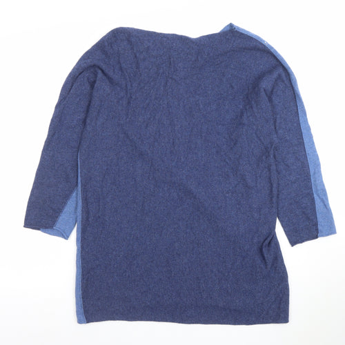 Collezione Gaia Womens Blue Wool Blend Pullover Jumper M Boat Neck