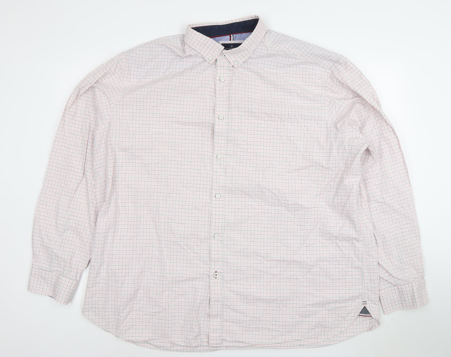 Blue Harbour Men's Pink Check Long Sleeve Cotton Dress Shirt 3XL Regular Fit
