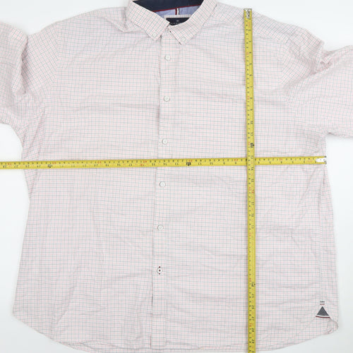 Blue Harbour Men's Pink Check Long Sleeve Cotton Dress Shirt 3XL Regular Fit