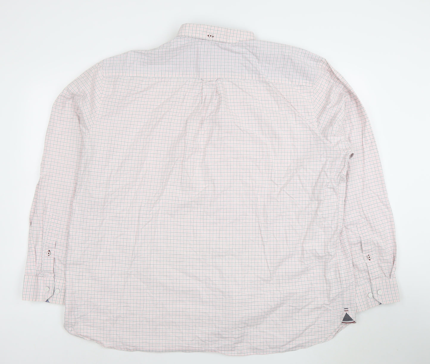 Blue Harbour Men's Pink Check Long Sleeve Cotton Dress Shirt 3XL Regular Fit