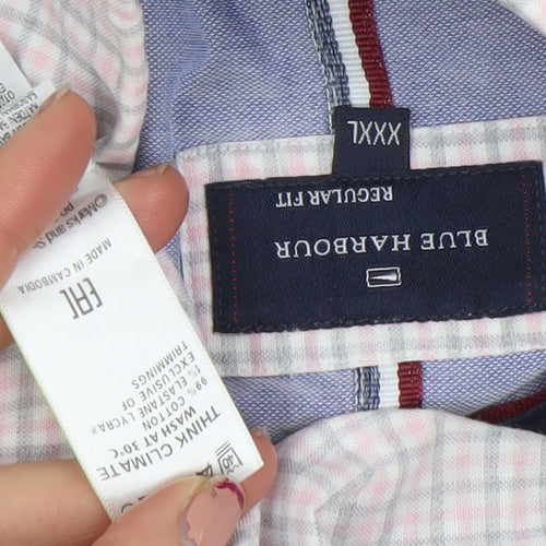 Blue Harbour Men's Pink Check Long Sleeve Cotton Dress Shirt 3XL Regular Fit