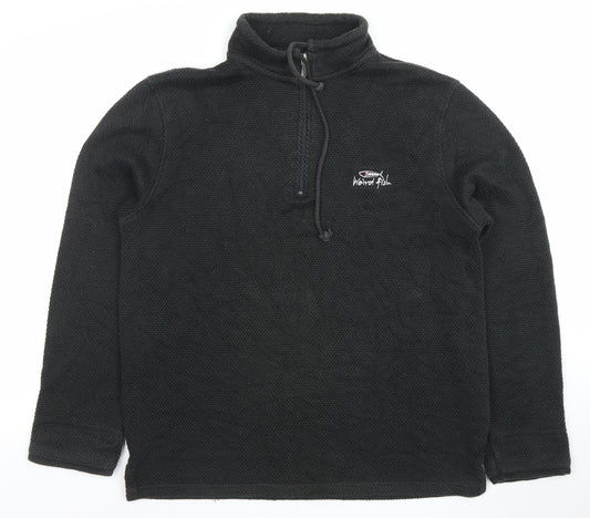 Weird Fish Men’s Black 1/4 Zip Fleece Sweatshirt Size M Regular Fit