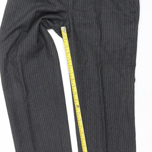 Burton Men’s Grey Pinstripe Wool Dress Trousers 34W 29L