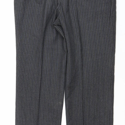 Burton Men’s Grey Pinstripe Wool Dress Trousers 34W 29L