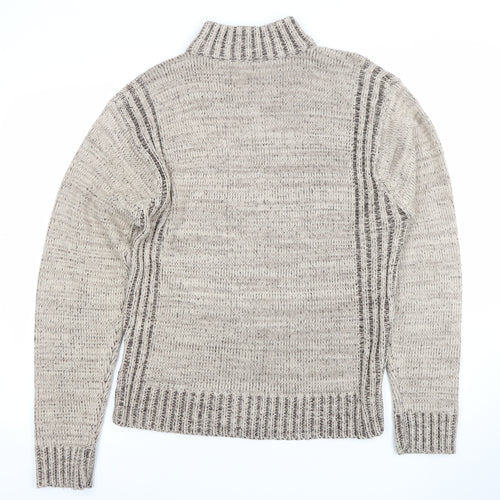 Osaka Tiger Men's Beige 1/2 Zip Knit Jumper Size L