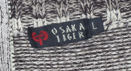 Osaka Tiger Men's Beige 1/2 Zip Knit Jumper Size L