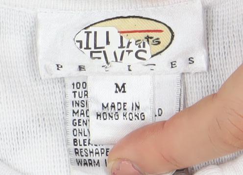 Lilli Ann Knits Women’s White Floral Cotton Full Zip Cardigan M