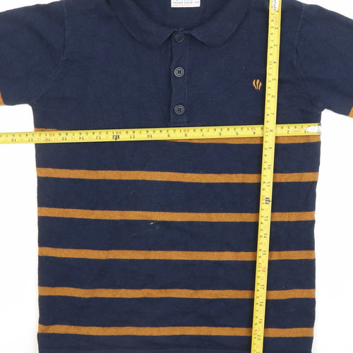 FatFace Boys Navy Striped Cotton Henley Jumper 11-12 Years