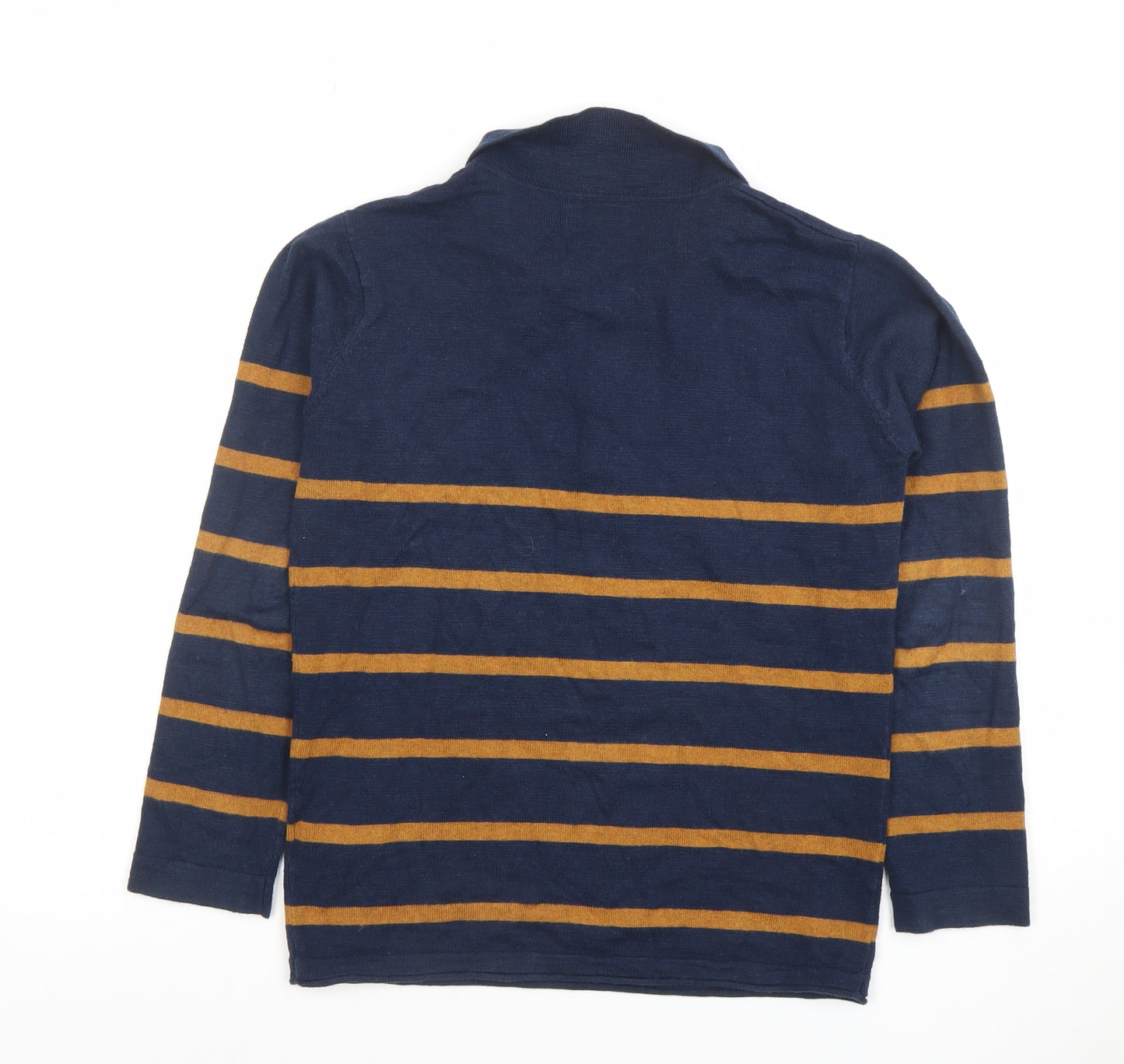 FatFace Boys Navy Striped Cotton Henley Jumper 11-12 Years