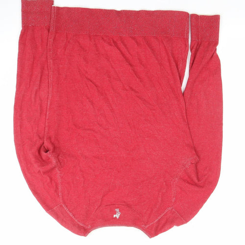 Ashworth Womens Red V-Neck Cotton Knit Jumper Size S