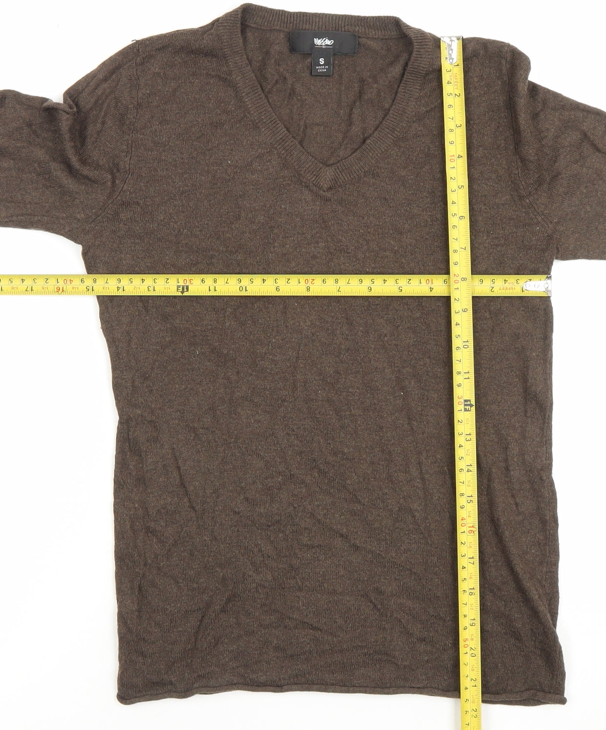 Moschino Women's Brown V-Neck Knit Jumper Size S