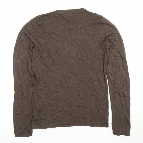 Moschino Women's Brown V-Neck Knit Jumper Size S