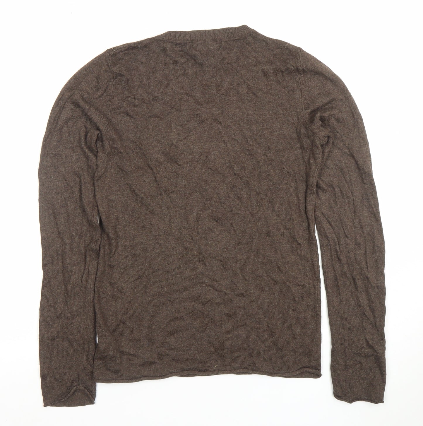 Moschino Women's Brown V-Neck Knit Jumper Size S