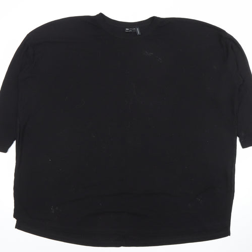 ASOS Women’s Black Jersey 3/4 Sleeve Relaxed Fit T-Shirt Size 16