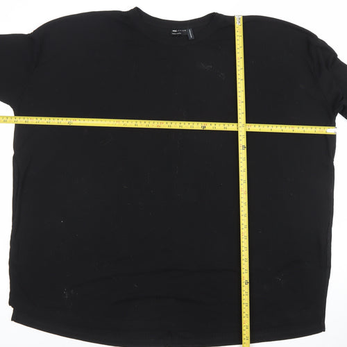 ASOS Women’s Black Jersey 3/4 Sleeve Relaxed Fit T-Shirt Size 16