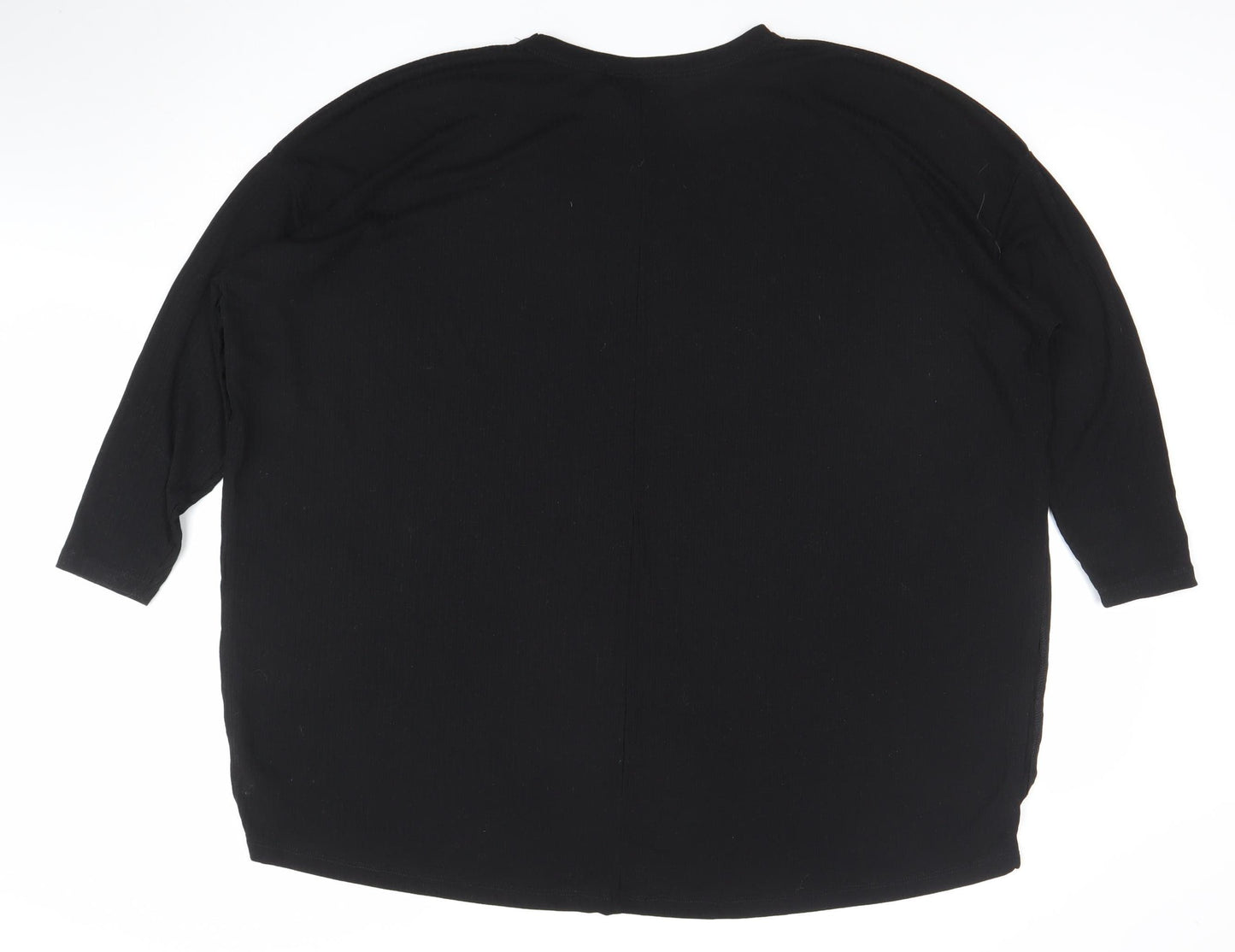 ASOS Women’s Black Jersey 3/4 Sleeve Relaxed Fit T-Shirt Size 16