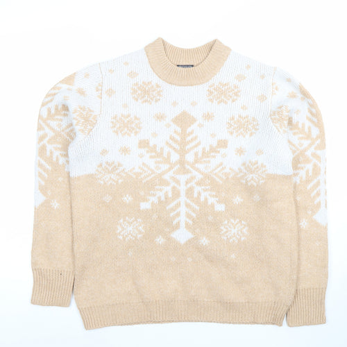 Beloved Woman Beige Fair Isle Christmas Jumper M