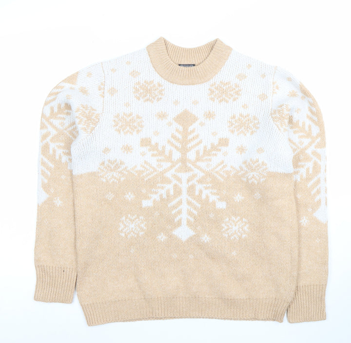 Beloved Woman Beige Fair Isle Christmas Jumper M