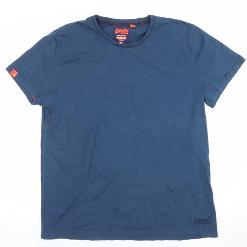 Superdry Men's Blue 2XL Crew Neck Cotton T-Shirt