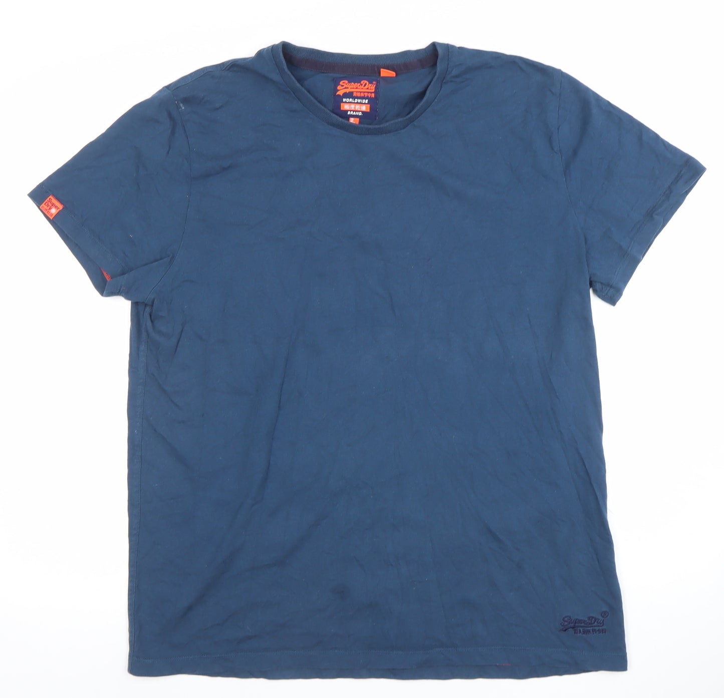 Superdry Men's Blue 2XL Crew Neck Cotton T-Shirt