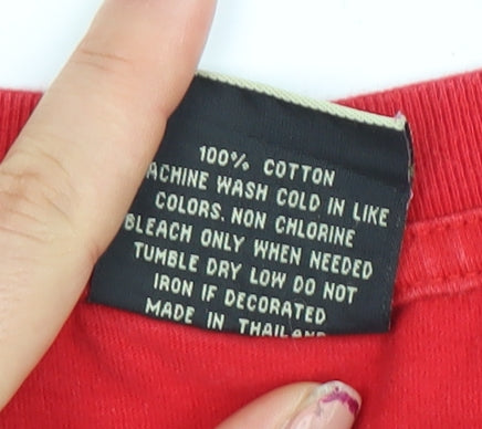 Manga Mens Red Asia Divers Graphic Cotton Short Sleeve T-Shirt L