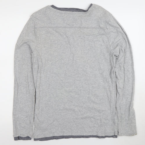 Tommy Hilfiger Men's Grey Henley Long Sleeve T-Shirt Size M