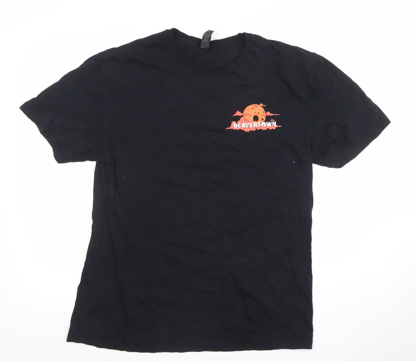Gildan Mens Black Beavertown Halloween Graphic Cotton T-Shirt Size L