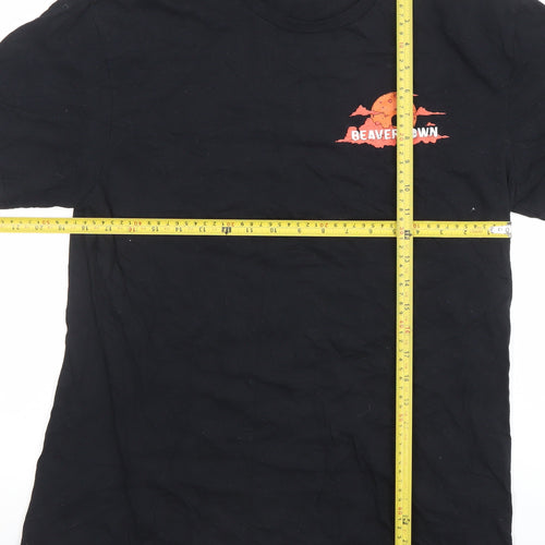 Gildan Mens Black Beavertown Halloween Graphic Cotton T-Shirt Size L