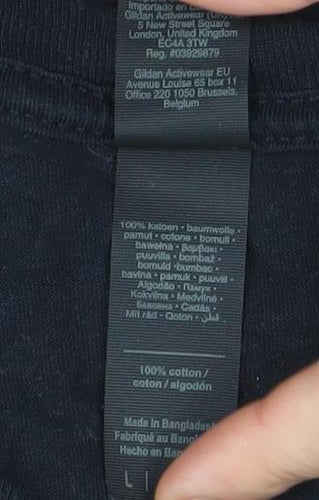 Gildan Mens Black Beavertown Halloween Graphic Cotton T-Shirt Size L