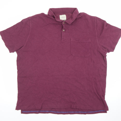 White Stuff Men's Purple Cotton Polo Shirt Size 2XL