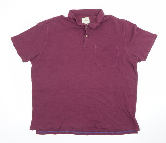 White Stuff Men's Purple Cotton Polo Shirt Size 2XL