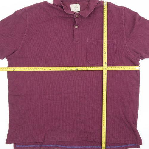 White Stuff Men's Purple Cotton Polo Shirt Size 2XL