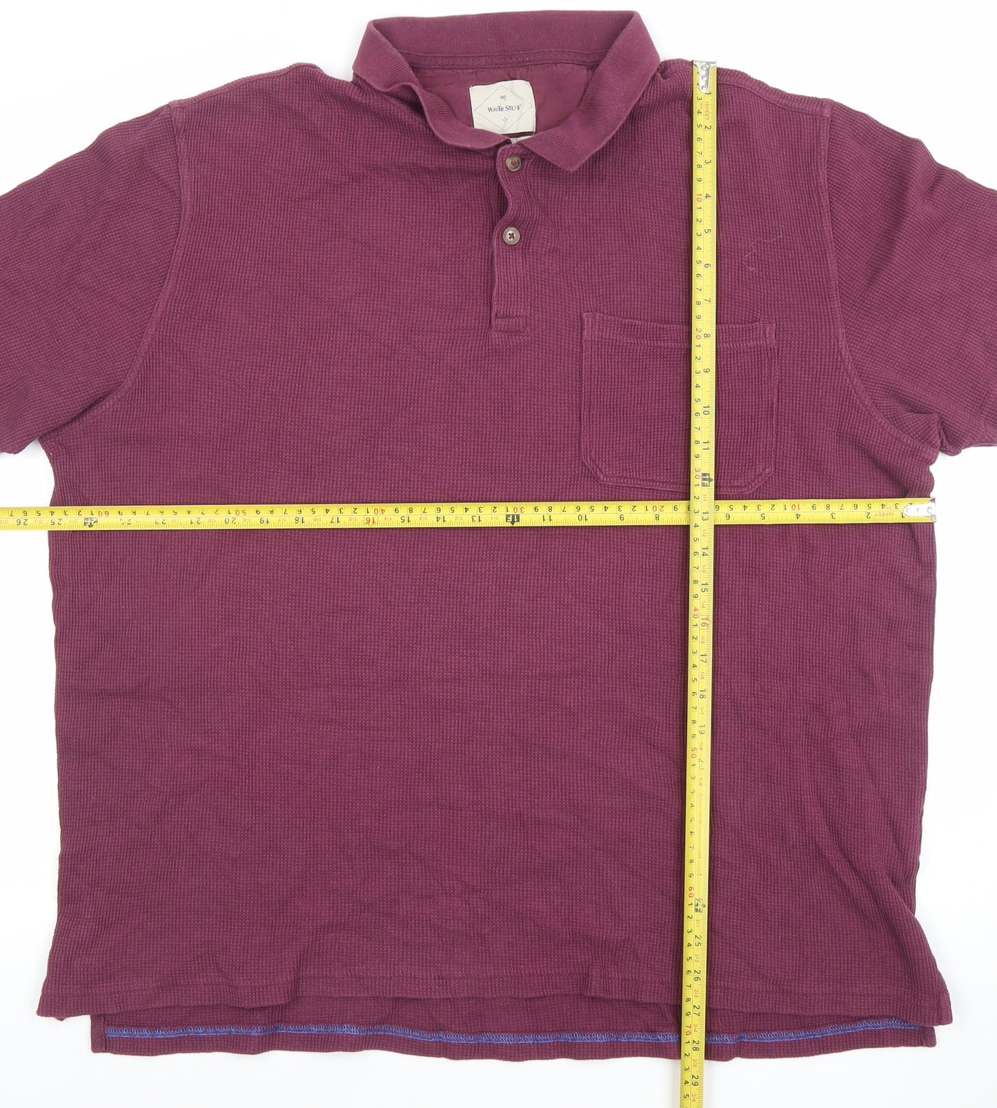 White Stuff Men's Purple Cotton Polo Shirt Size 2XL