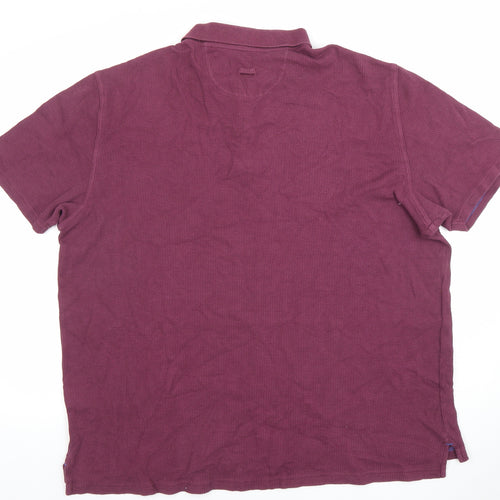 White Stuff Men's Purple Cotton Polo Shirt Size 2XL