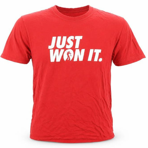 The Anfield Wrap Men's Red 'Just Won It' Graphic T-Shirt Size L